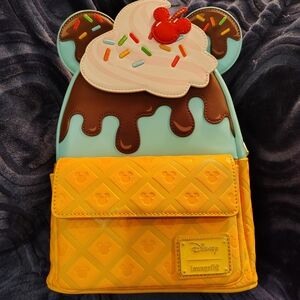 Loungefly Disney Ice Cream Backpack - Yellow, Brown, Blue